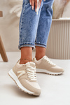 Damskie Ocieplane Kożuchem Sneakersy Buty Sportowe Damskie Beżowe Ciamara