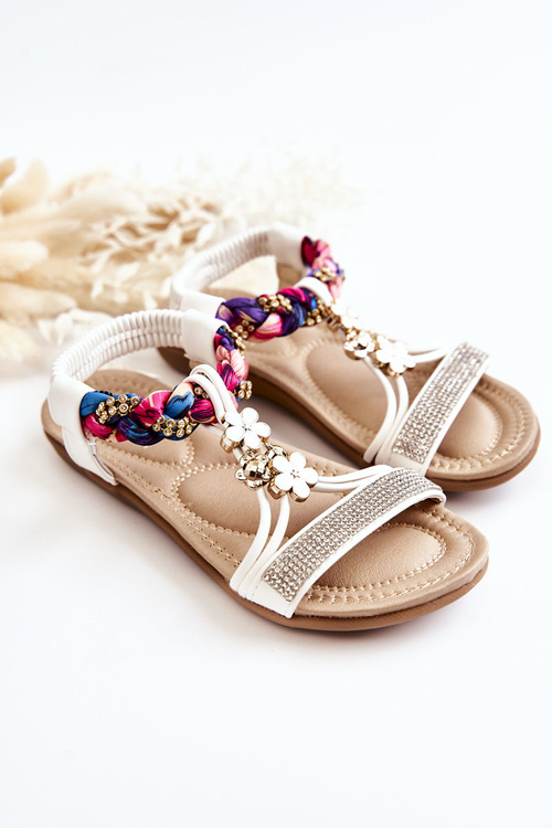 Children's Slip On Sandals White Sammi