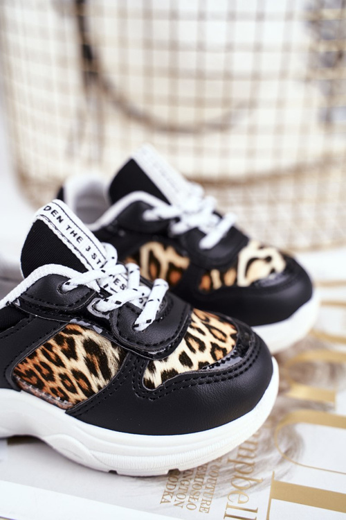 Children's Sport Shoes With A Leopard Pattern Black Penny