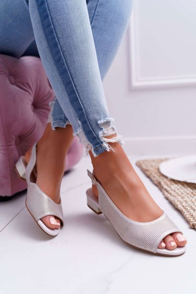 Women's Flat Heel Sandals Sergio Leone SK809 Beige Skaldo