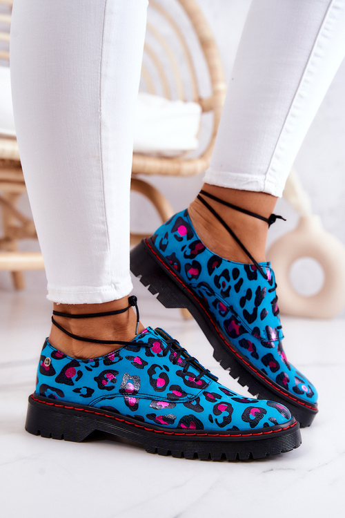 Women's Leather Brogues Oxfords Maciejka 04087-47 Blue