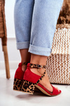 Lu Boo Red Panther Sandals On A Pole Dora