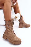 Suede Boots With Jewelry Decoration Workery Dark Beige Marx