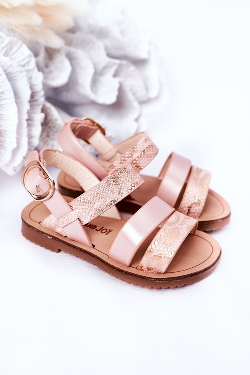 Children's Shiny Sandals Snake Pattern Pink Natalie