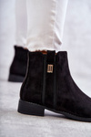 Women's Suede Boots With Ornament Black Giana