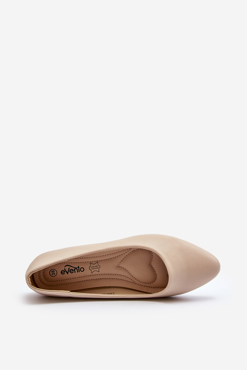 Eco Leather Women's Ballerina Flats Beige Tindomiel