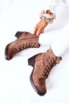 Women's Boots On High Heels Suede Beige Dunaff