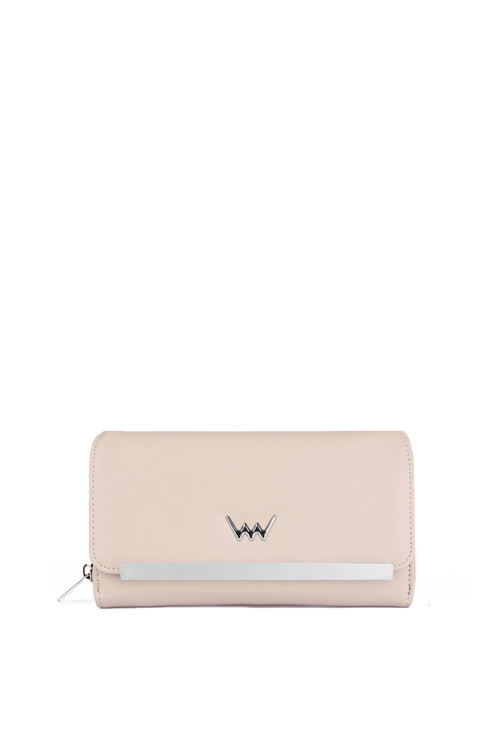 Large Women's Leather Wallet Beige Elissie