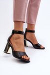 Elegant Black Women's Sandals with Heel Rosazara