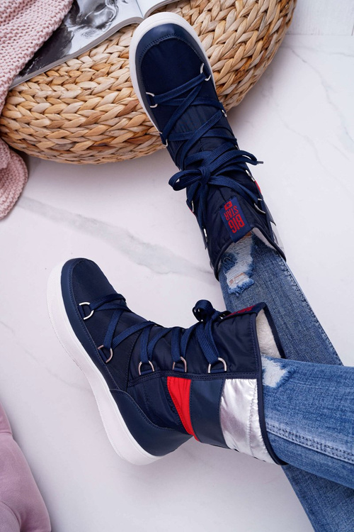 Women's Fleece Warmed Snow Boots Big Star Navy Blue EE274657