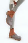 Women's Low Heel Mules Inblu BL000004 Grey
