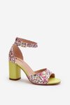 Yellow Floral Wedge Sandals Vitamella