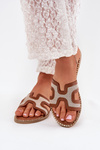 Women's Flat Heeled Sandals Brown Vereya