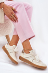 Low Women's Sneakers With Lace Leopard Beige Zielle