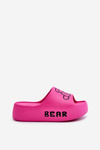 Women's Foam Slides on Chunky Sole with Bear Fuchsia Lamira