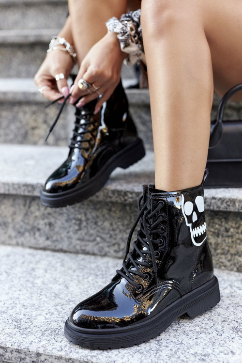 Women's High Boots With Skull GOE II2N4047 Black