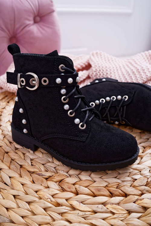 Teenage Boots Pearls Black Nargos