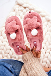 Women's Home Slippers With Fur And Star Powder Pink Night-Night