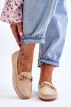 Classic Suede Loafers With Embellishments Beige Arla
