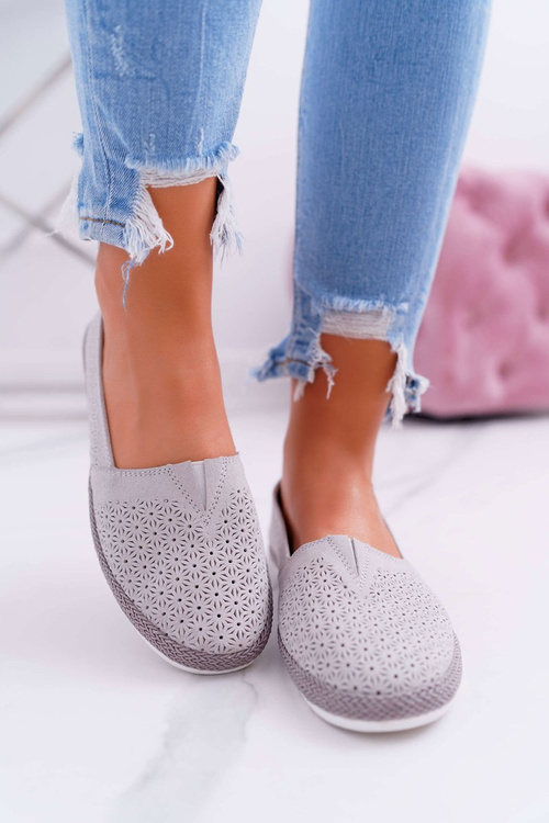 Women's Espadrilles Leather Suede Grey Bimbo