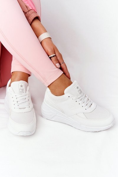 Damskie Sneakersy Na Koturnie Białe Avery