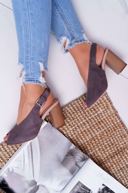 Women's Suede Sandals Dark Grey Celian