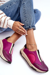 Leather Women's Sports Shoes Maciejka 06296-15 Fuchsia