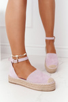 Espadrilles On A Straw Platform Purple Bali