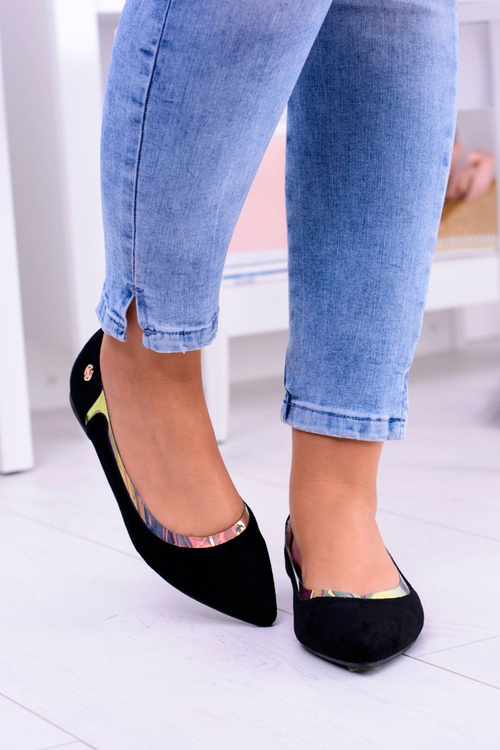 Lu Boo Black Transparent Holographic Lison Spike Ballerinas