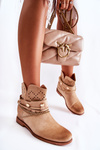 Suede Boots On Hidden Wedge Beige Verine
