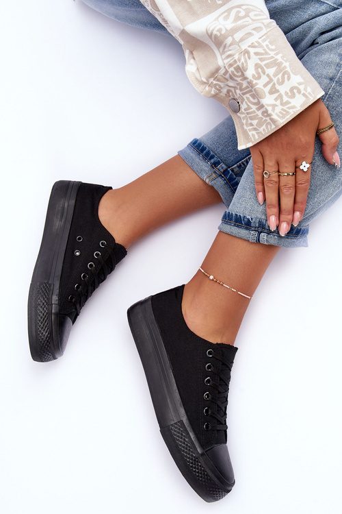 Low Classic Sneakers on Platform Black Jazlyn