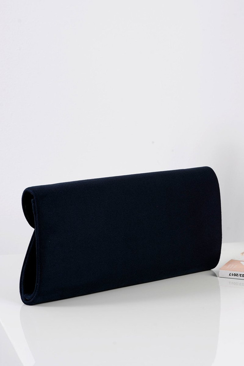 Women's Navy Blue Suede Clutch Bag