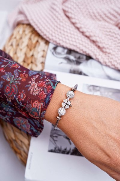 Women's Bracelet With Zircons Pink Gold Kirby Clover