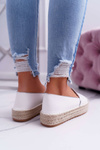 Espadryle Damskie Białe Platforma Ringer