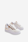 Children's Sport Shoes With Decorative Zipper White-Gold Rocco