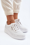 Sportowe Buty Trampki Damskie Skóra Naturalna Białe Brumia 7890 