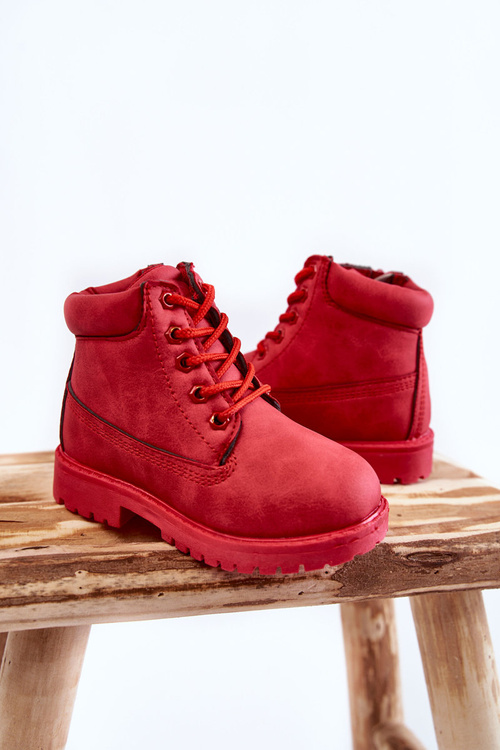Kids Trappers Boots With Zipper Red Dexter