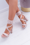 Women's Platform Stiletto Sandals Tiered Beige LaFiesta