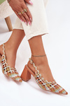 Sandals With Braiding On A Heel Multicolor Ebina