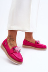 Women's Platform Moccasins with Stones Fuchsia Elonore