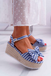 Women's Platform Platform Anchor Sandals With Bow Tie Blue Bounce