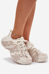 Buty Sportowe Sneakersy Damskie Beżowe Tonelli 