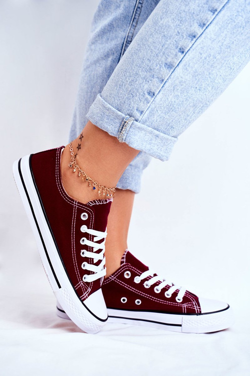 Women's Classic Sneakers Burgundy Omerta