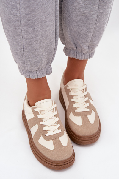 Women's Sneakers on Platform Dark Beige Dovina