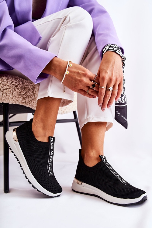 Buty Sportowe Damskie Wsuwane Czarne Ardenza