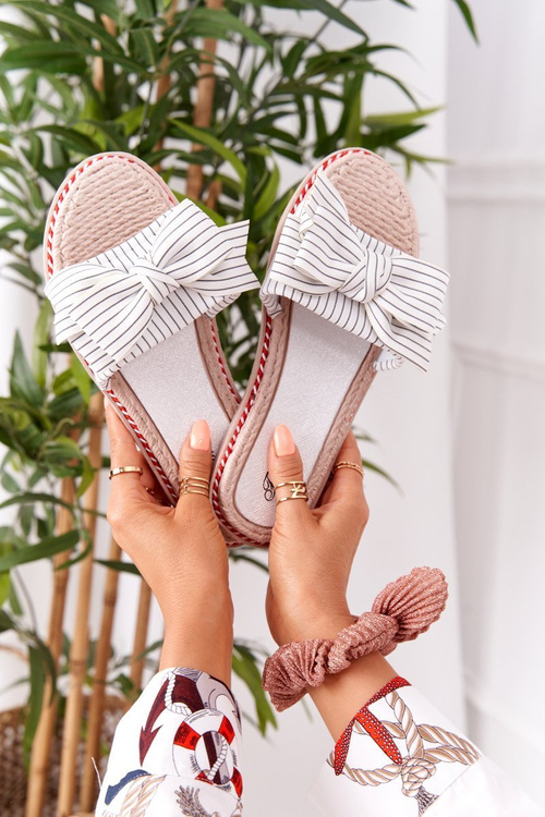 Rubber Slippers With A Bow White Gabriell