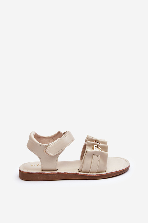 Children's Sandals With Velcro Hearts Beige Havana