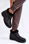 Women's Slip-On Warm Rain Boots Black Izera