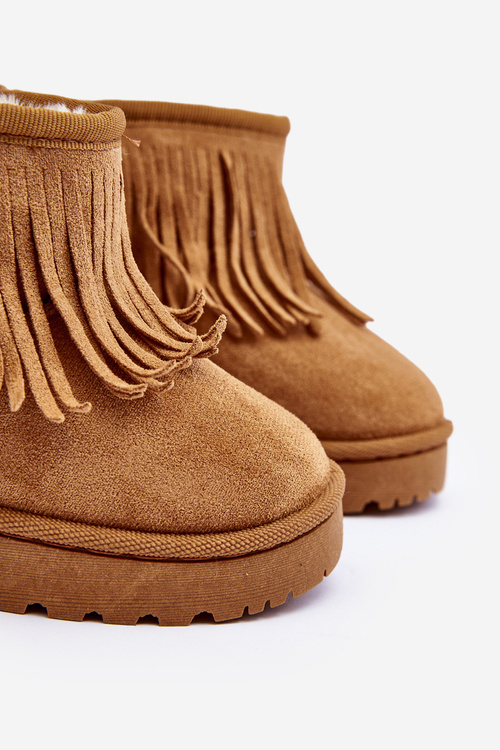 Children's Snow Boots with Decorative Fringes Camel Nimia