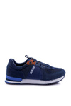 Sporty Men's Shoes Big Star Suede Leather Navy Blue DD174321